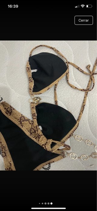 Bikini Gucci Talla Única Marrón/Dorado
