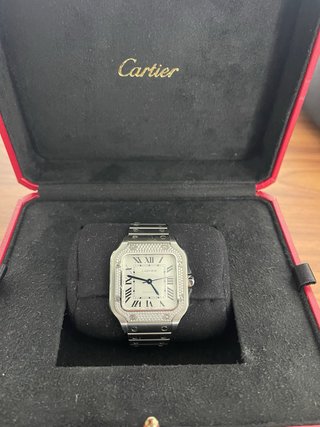 Cartier Santos Diamantes Automático Mediano