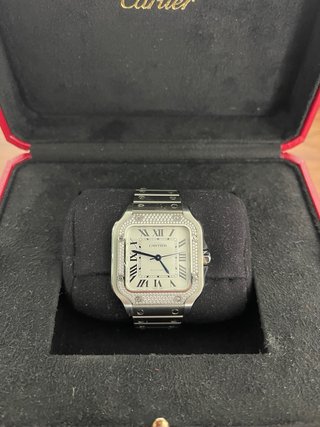 Cartier Santos Diamantes Automático Mediano