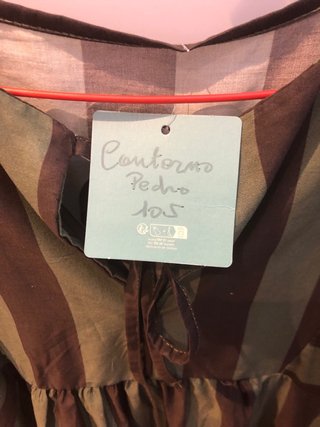 Vestido nuevo verde y marrón