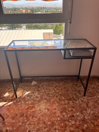 Mesa Escritorio Metálica y Cristal Ikea