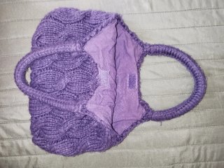 Borsa viola artigianale maglia trecce 15 euro