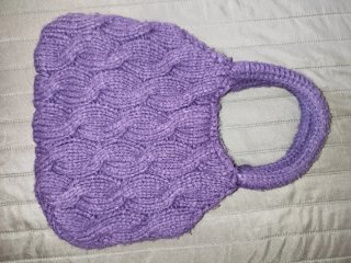 Borsa viola artigianale maglia trecce 15 euro