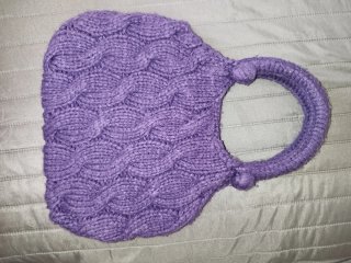 Borsa viola artigianale maglia trecce 15 euro