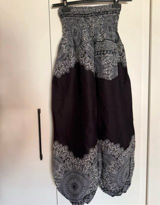 Pantalón tailandés boho rayón nido abeja