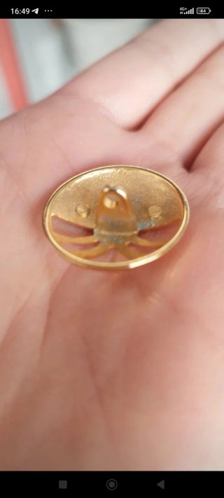 3 Bottoni Gioiello Vintage Metallo Dorato 2,5cm
