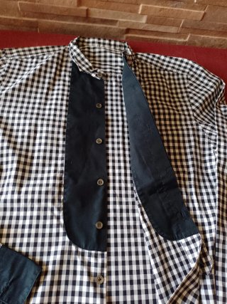 Camicia uomo quadri bianco e nero