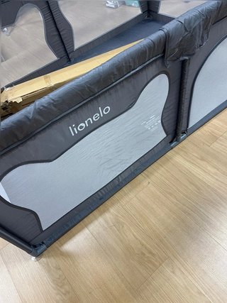 Lionelo Willow - Parco giochi, 0 - 48 mesi, grande superficie 120x180x68 cm, con pareti in rete traspirante, 2 ingressi laterali con cerniera, ideale per casa e giardino, facile da montare (Grigio)