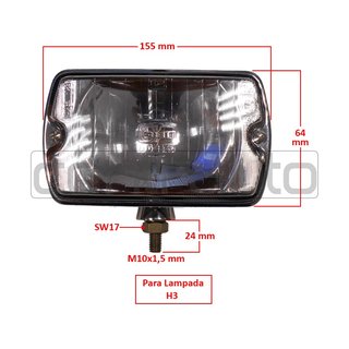 FAROL RECTANGULAR CIBIE (IODE35) H3 12V
