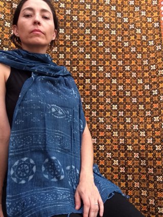 Chal batik azul 1.80m x 55cm