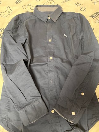 Camisa azul con perro bordado Camisa azul claro