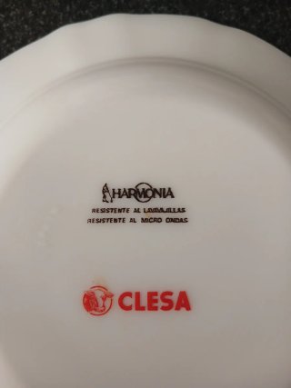 9 Platos Hondos Porcelana Azul y Blanco