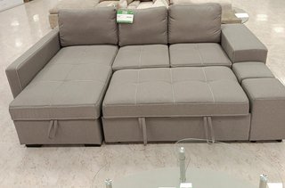 Sofá Cama Chaise Longue + 2 Puffs