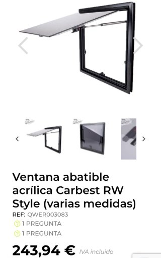 Ventana Carbest RW Style 900x500 sin uso