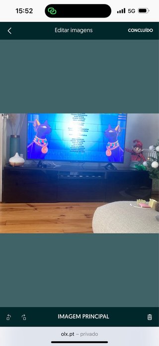 Móvel TV Vidro Madeira Preto Ikea