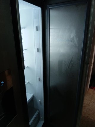 Nevera combi plateada