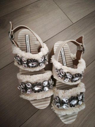 Sandalias esparto plataforma joya