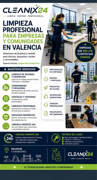LIMPIEZA DE OFICINAS Y COMUNIDADES EN VALENCIA –