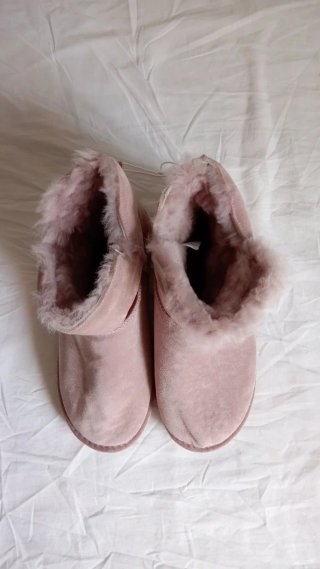 Botas rosas de ante con pelo