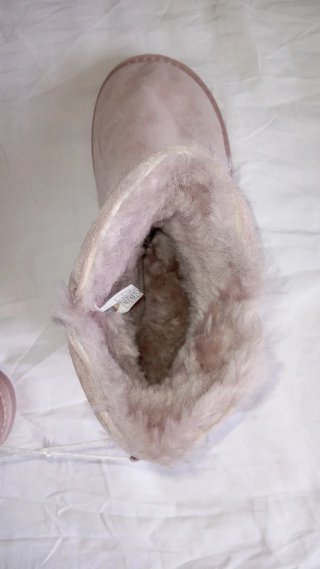 Botas rosas de ante con pelo