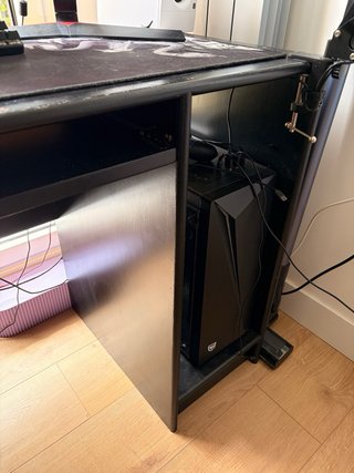 Escritorio Negro con Mesa Auxiliar
