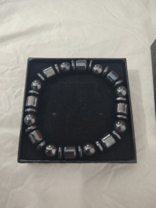 Pulsera Magnética Hematita Negra y Gris
