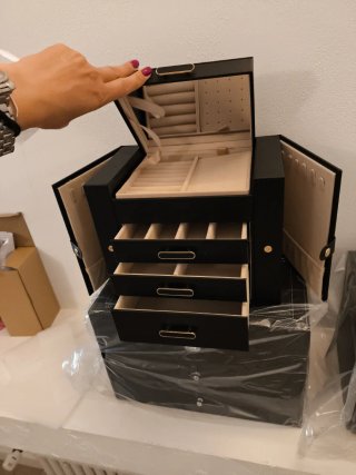 Portagioie grande lusso nero beige