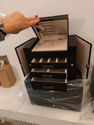 Portagioie grande lusso nero beige