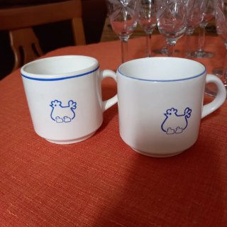 Tazas Gallina Blanca Antiguas (2 unidades)