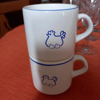 Tazas Gallina Blanca Antiguas (2 unidades)