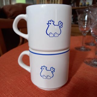 Tazas Gallina Blanca Antiguas (2 unidades)