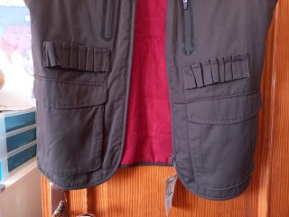 Chaleco de caza Verhunt gris y rojo