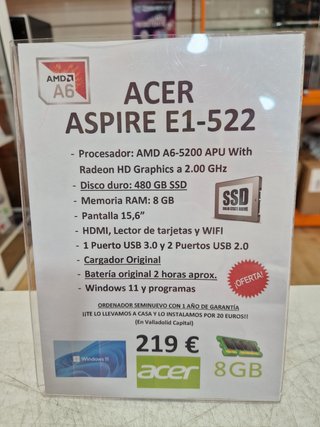 Portátil Acer Aspire E1-522
