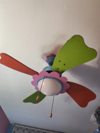 Ventilador de techo infantil con flores