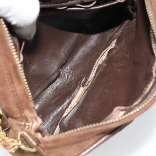 CHANEL Matelasse Chain Shoulder Bag Suede Brown