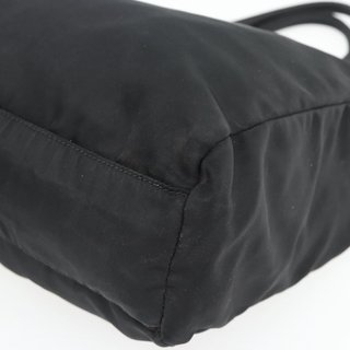 PRADA Hand Bag Nylon Black Silver Auth 181329 -