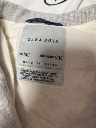 Americana niño Zara tipo lino beige T.M
