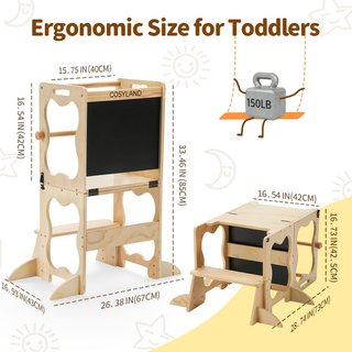 COSYLAND Torre di apprendimento Montessori 4 in 1