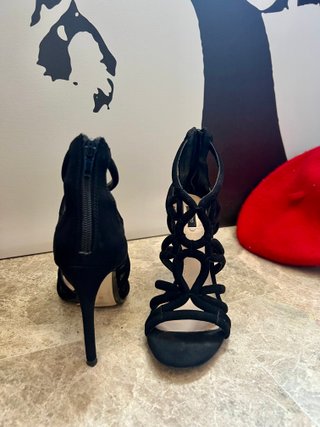 Sandalias Mango Tacón Negro Talla 36