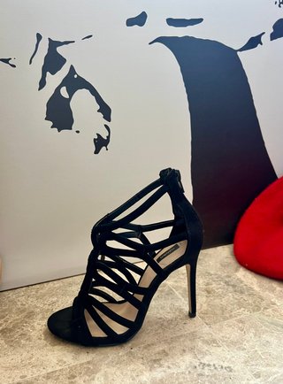 Sandalias Mango Tacón Negro Talla 36