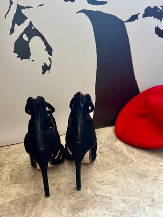 Sandalias Mango Tacón Negro Talla 36
