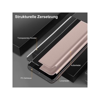 Funda Clear View piel soporte táctil