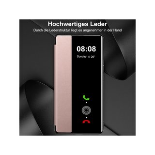 Funda Clear View piel soporte táctil
