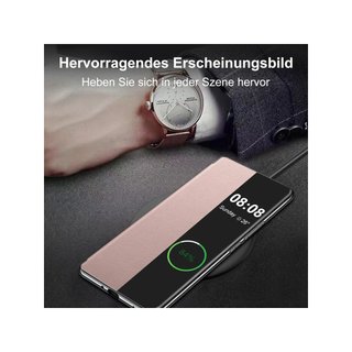 Funda Clear View piel soporte táctil