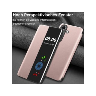 Funda Clear View piel soporte táctil