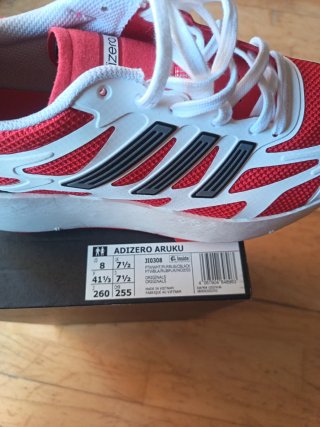 Zapatillas Adidas Adizero Talla 41.5 Rojas y Blanc