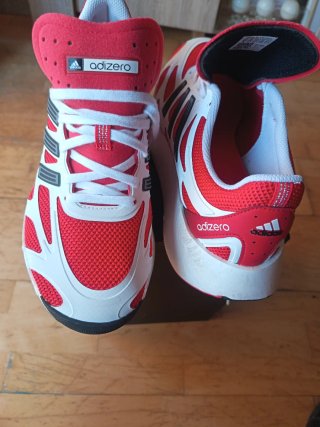 Zapatillas Adidas Adizero Talla 41.5 Rojas y Blanc
