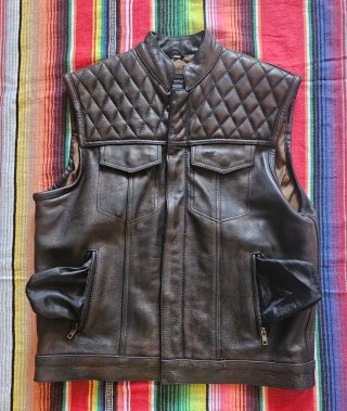 Chaleco de cuero para moto