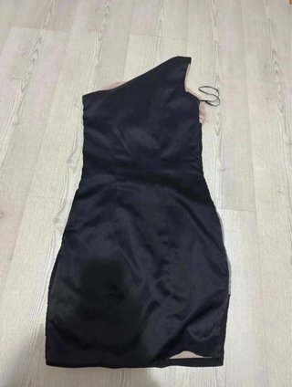 Vestido asimétrico negro y gris Talla XS
