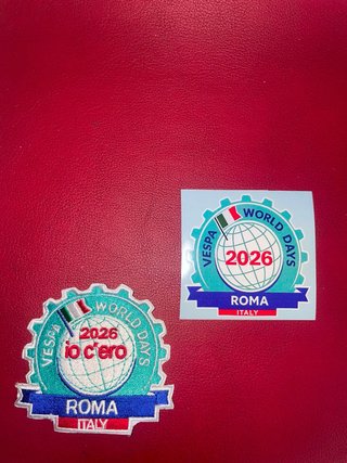 Toppa Patch e Adesivo Vespa World Days 2026 Roma